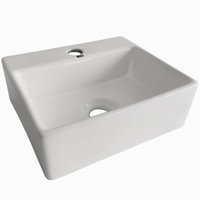 Cuba De Cerâmica Retangular Pia Banheiro Lavabo Branca Eco Metais