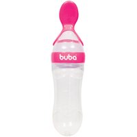 Colher Dosadora Bebês Buba Rosa com Tampa Papinha de Silicone