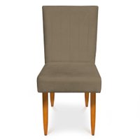 Cadeira de Jantar Acapulco Suede Marrom Rato - Pallazio