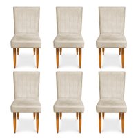 Kit 6 Cadeiras de Jantar Acapulco Suede Bege - Pallazio
