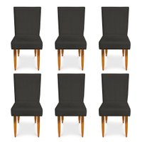Kit 6 Cadeiras de Jantar Acapulco Suede Grafite - Pallazio