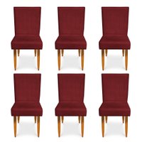 Kit 6 Cadeiras de Jantar Acapulco Suede Vermelho - Pallazio