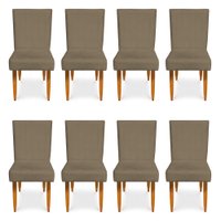 Kit 8 Cadeiras de Jantar Acapulco Suede Marrom Rato - Pallazio