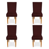 Kit 4 Cadeiras de Jantar Acapulco Suede Marsala - Pallazio