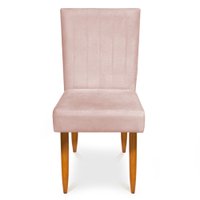 Cadeira de Jantar Acapulco Suede Rosa Bebê - Pallazio