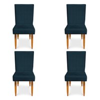Kit 4 Cadeiras de Jantar Acapulco Suede Azul Marinho - Pallazio