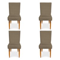 Kit 4 Cadeiras de Jantar Acapulco Suede Marrom Rato - Pallazio