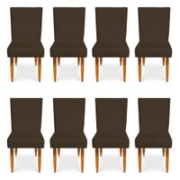 Kit 8 Cadeiras de Jantar Acapulco Suede Marrom - Pallazio