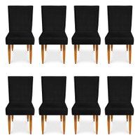 Kit 8 Cadeiras de Jantar Acapulco Suede Preto - Pallazio