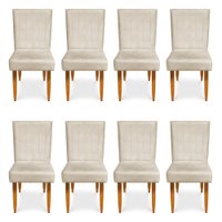 Kit 8 Cadeiras de Jantar Acapulco Suede Bege - Pallazio