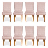 Kit 8 Cadeiras de Jantar Acapulco Suede Rosa Bebê - Pallazio