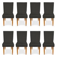 Kit 8 Cadeiras de Jantar Acapulco Suede Grafite - Pallazio