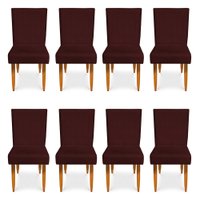 Kit 8 Cadeiras de Jantar Acapulco Suede Marsala - Pallazio