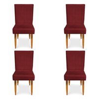 Kit 4 Cadeiras de Jantar Acapulco Suede Vermelho - Pallazio