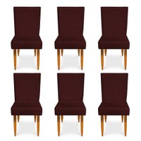 Kit 6 Cadeiras de Jantar Acapulco Suede Marsala - Pallazio