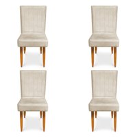 Kit 4 Cadeiras de Jantar Acapulco Suede Bege - Pallazio