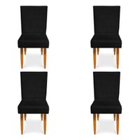 Kit 4 Cadeiras de Jantar Acapulco Suede Preto - Pallazio