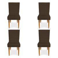 Kit 4 Cadeiras de Jantar Acapulco Suede Marrom - Pallazio