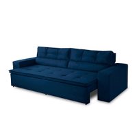 Sofá Retrátil e Reclinável 3 lugares com Molas 2,00m Vegas Suede Azul Adonai Estofados