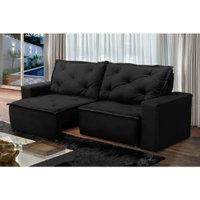 Sofá Retrátil e Reclinável 3 lugares com Molas 2,00m Ana Suede Preto Adonai Estofados