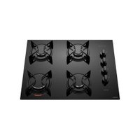 Cooktop 4 Bocas Preto com Mesa de Vidro Atlas U Top Bivolt