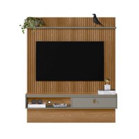 Painel para TV 65 Polegadas Ripado 1 Porta Lumini Linea Brasil amendoa/titanio