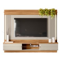 Painel Home para TV até 75 polegadas Ripado com Led Barcelona Linea Brasil Nature/Off White