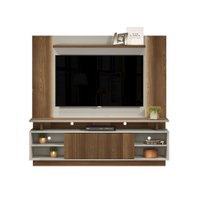 Conjunto para TV até 60 Polegadas Rack Leblon e Painel Aurora com Fita LED Linea Brasil Freijo/Off White