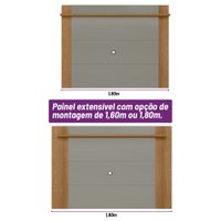 Rack Ripado Camboriú com Painel Tulum para TV 55 Polegadas Linea Brasil amendoa/titanio