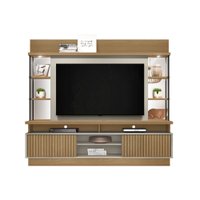 Estante Home Ripado  para TVs de até 60 Polegadas Salvador Linea Brasil Carvalho/Off white brilho