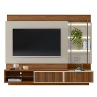 Estante Home para TV 70 polegadas 2 Gavetas Maceió Linea Brasil Freijo/Off White