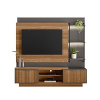 Estante Home para TV 65 polegadas Belmonte Linea Brasil amendoa/chumbo