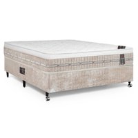 Cama Box + Colchão Castor Casal Premium One Face Tecnopedic 138x188x57cm