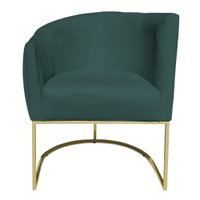 Poltrona Decorativa Elisa Suede Azul Turquesa Base de Ferro Dourado - Pallazio