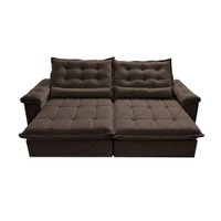 Sofá Retrátil e Reclinável 3,15m Cama inBox Big Fresh com SoftGel D40 Velupluma Café