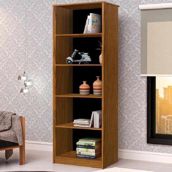 Estante Livreiro Multiuso 4 prateleiras 1,78m Office Preto / Nature J&A