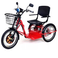 Triciclo Elétrico 800W Com Cadeira Giratória Alarme Farol Ré FIT Vermelho