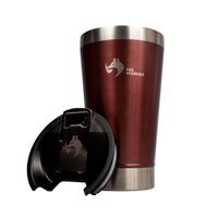 Copo Térmico Quente Frio + Tampa 473ml Vinho Fox Stainles