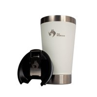 Copo Térmico Quente Frio + Tampa 473ml Branco Fox Stainless