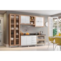 Armário de Cozinha Completo Ditália Aspen 5 Peças CV/BR A10 Carvalho/Branco