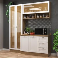 Armário de Cozinha Completo Ditália Denver 3 pc Rv/Br D9 Rivieira/Branco
