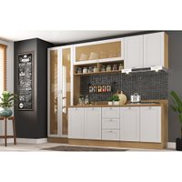Armário de Cozinha Completo Ditália Denver 5 pc Rv/Br D10 Rivieira/Branco