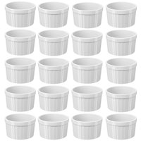 Jogo 20 Ramekins Brancos Canelados 150ml Tigelas Bowls 7,9cm Uno Coza em Polipropileno