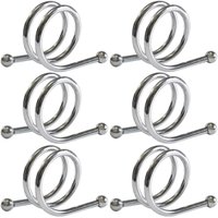 Kit 6 Argolas Anel de Guardanapo De Tecido Pano Casamento Festa Mesa Posta Aço Cromado
