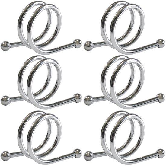 Kit 6 Argolas Anel de Guardanapo De Tecido Pano Casamento Festa Mesa Posta Aço Cromado