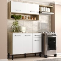 Armário Cozinha Compacta Arizona Tiny Carvalho/Branco Carraro