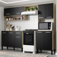Armário Cozinha Compacta Arizona Essence Carvalho/Preto Carraro