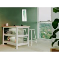 Ilha Cozinha + 2 Banquetas Ditália 2 Pratel. Branco CD-1019 Branco