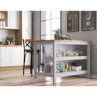 Bancada Gourmet Ilha Cozinha c ilumina Ditália 2Prat CD-1019 Cinza