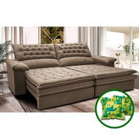 Sofá Retrátil e Reclinável 2,72m Molas Ensacadas Cama inBox Alemanha com Espuma Viscoelástico Velusoft Castor